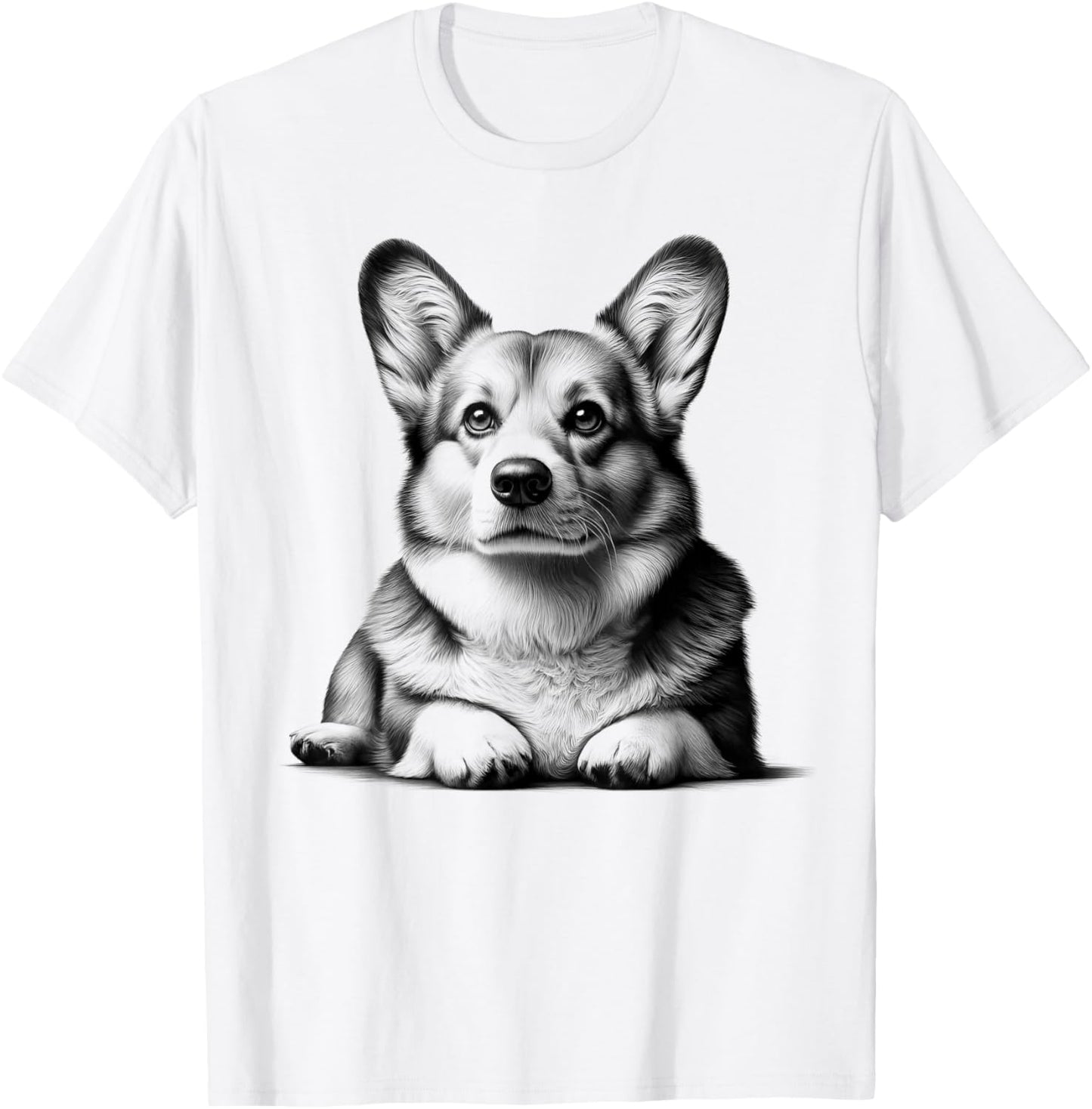 Joli corgi en pose couchée comme portrait cool T-Shirt - T-Shirt | White