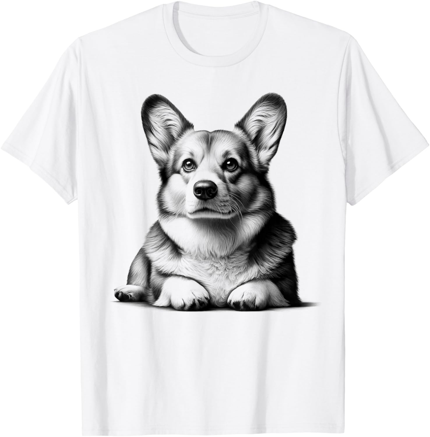 Joli corgi en pose couchée comme portrait cool T-Shirt - T-Shirt | White