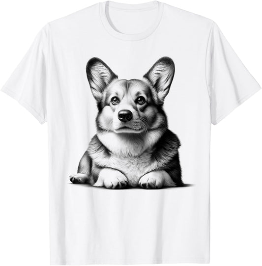 Joli corgi en pose couchée comme portrait cool T-Shirt - T-Shirt | White