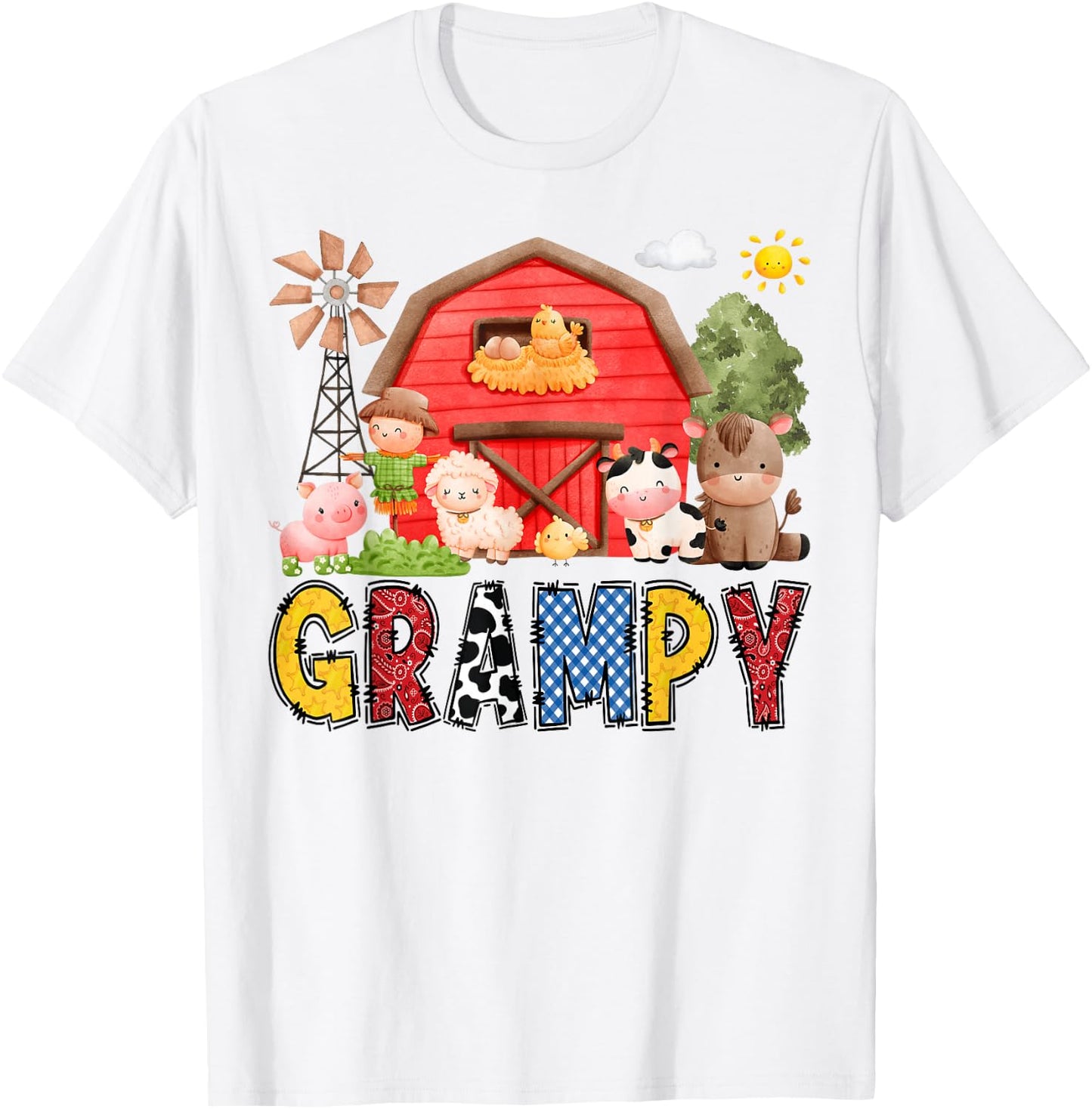 Grampy Farm Cow Birthday Boy Matching Family Matching T-Shirt - T-Shirt | White