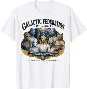 Galactic Federation of Light - Vintage Alien Federation T-Shirt - T-Shirt | White