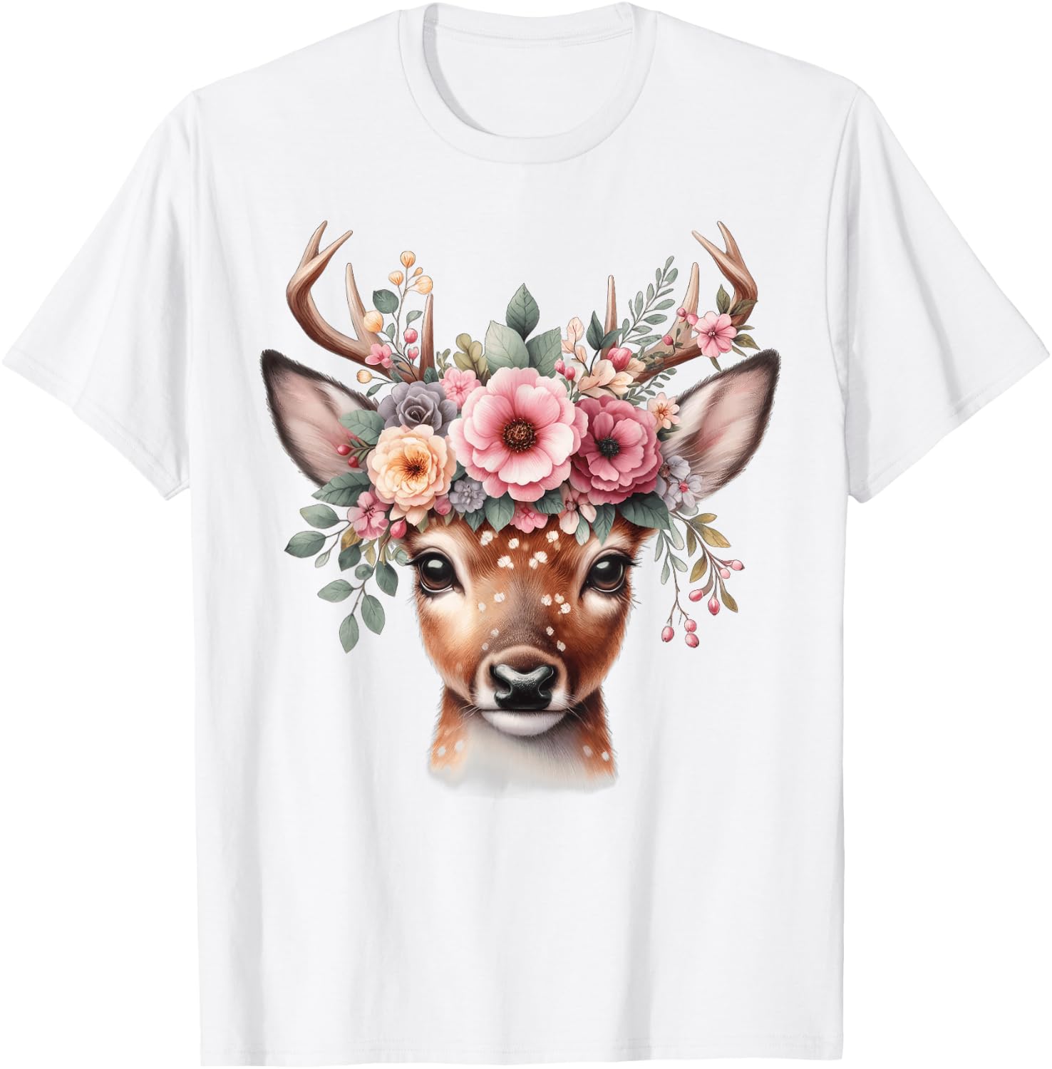Reh Damen - Reh Kostüm Kinder Carnival Reindeer , White T-Shirt - T-Shirt | White
