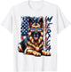 'Merica German Shepherd USA Flag Sunglasses Patriotic Pets T-Shirt - T-Shirt | White