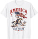 250 Years America 1776 2026 Patriotic Cowboy 4th July 250th T-Shirt - T-Shirt | White