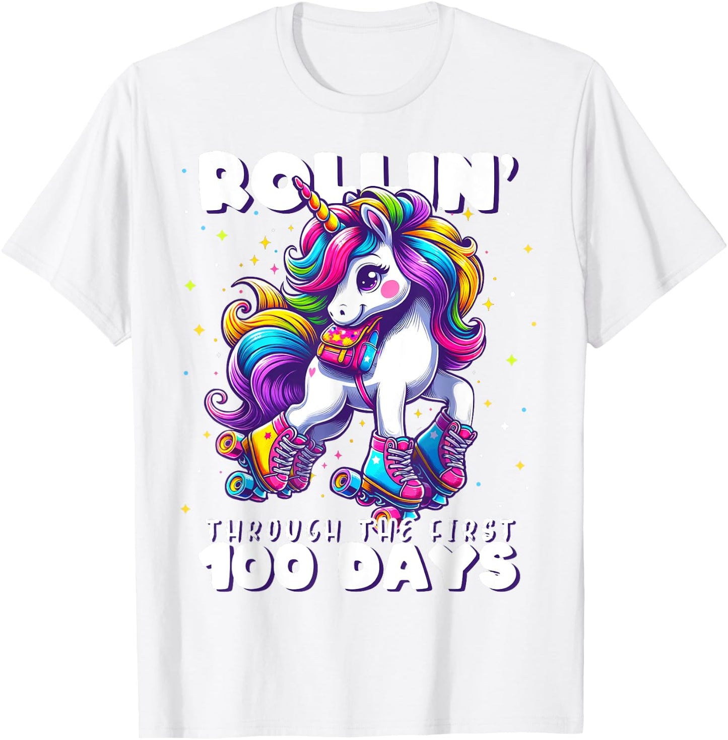 100 Days of School Girls Teacher 100th Day Unicorn Outfit T-Shirt - T-Shirt | White