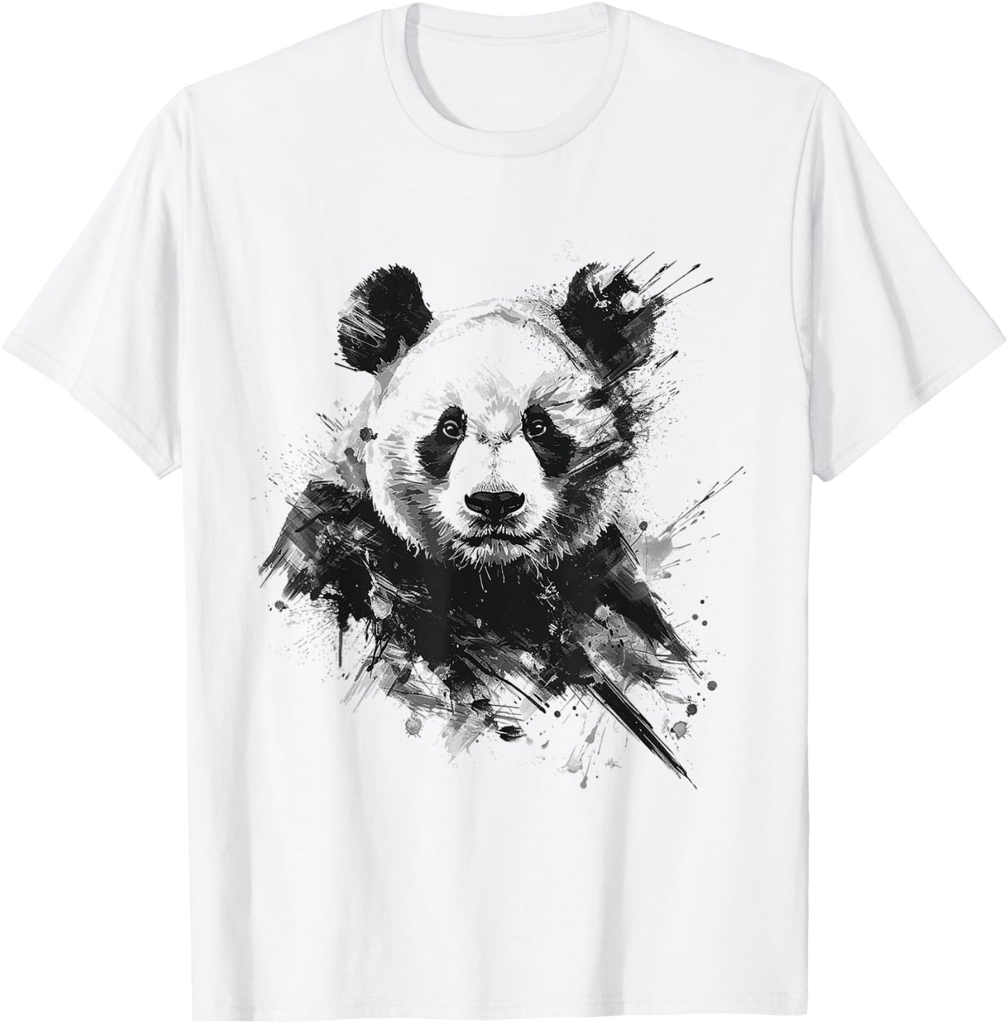 Panda Animal Print Zoo Dessin Illustration Peinture Panda T-Shirt - T-Shirt | White