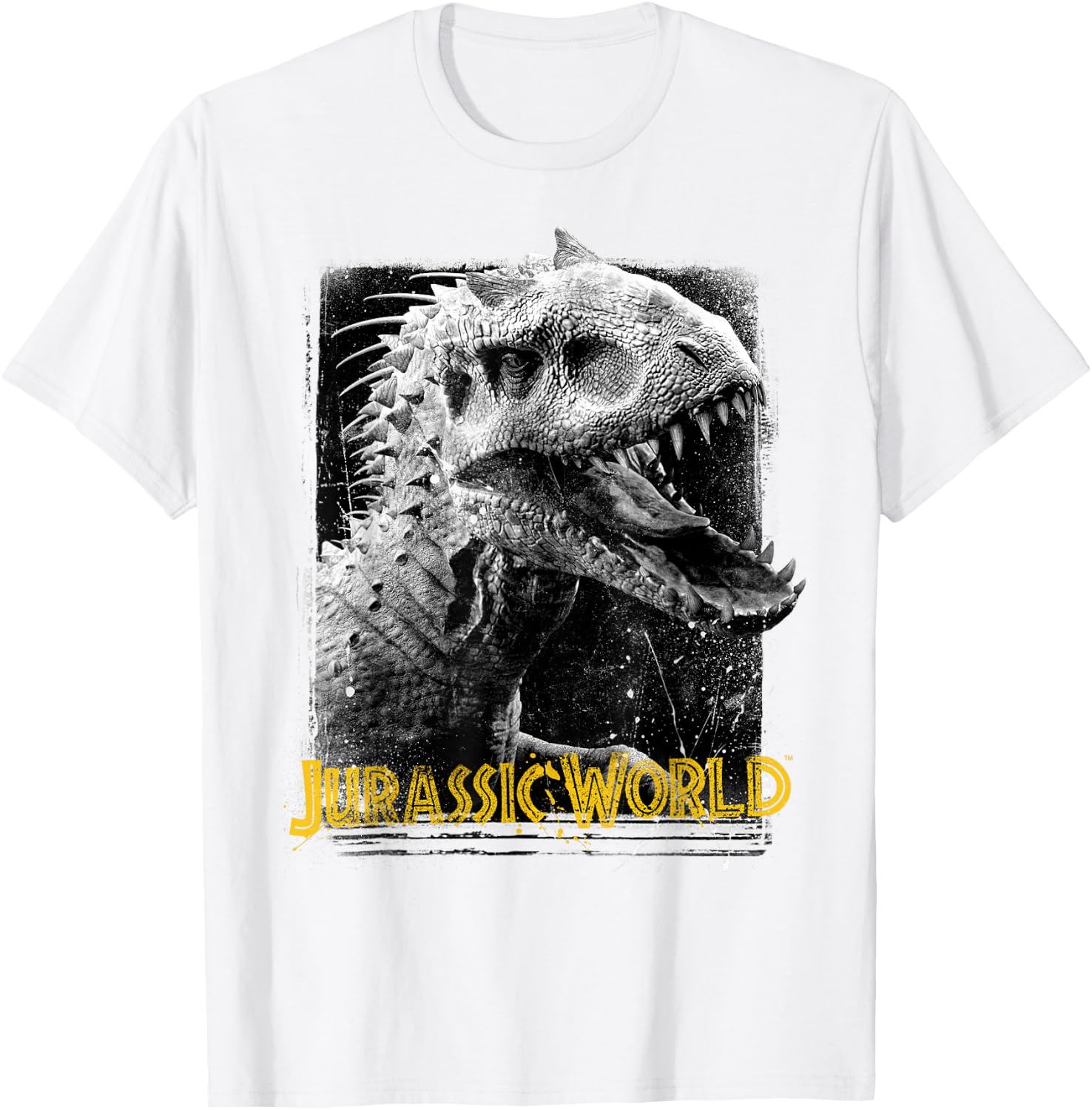 Jurassic World Indominus Rex , Men's Grey Classic Fit Short Sleeve , Size Small T-Shirt - T-Shirt | White