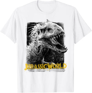 Jurassic World Indominus Rex , Men's Grey Classic Fit Short Sleeve , Size Small T-Shirt - T-Shirt | White