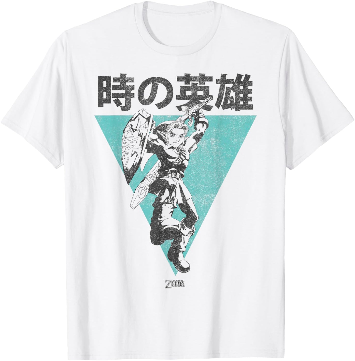 Nintendo Legend Of Zelda Link Kanji Triangle Poster T-Shirt - T-Shirt | White