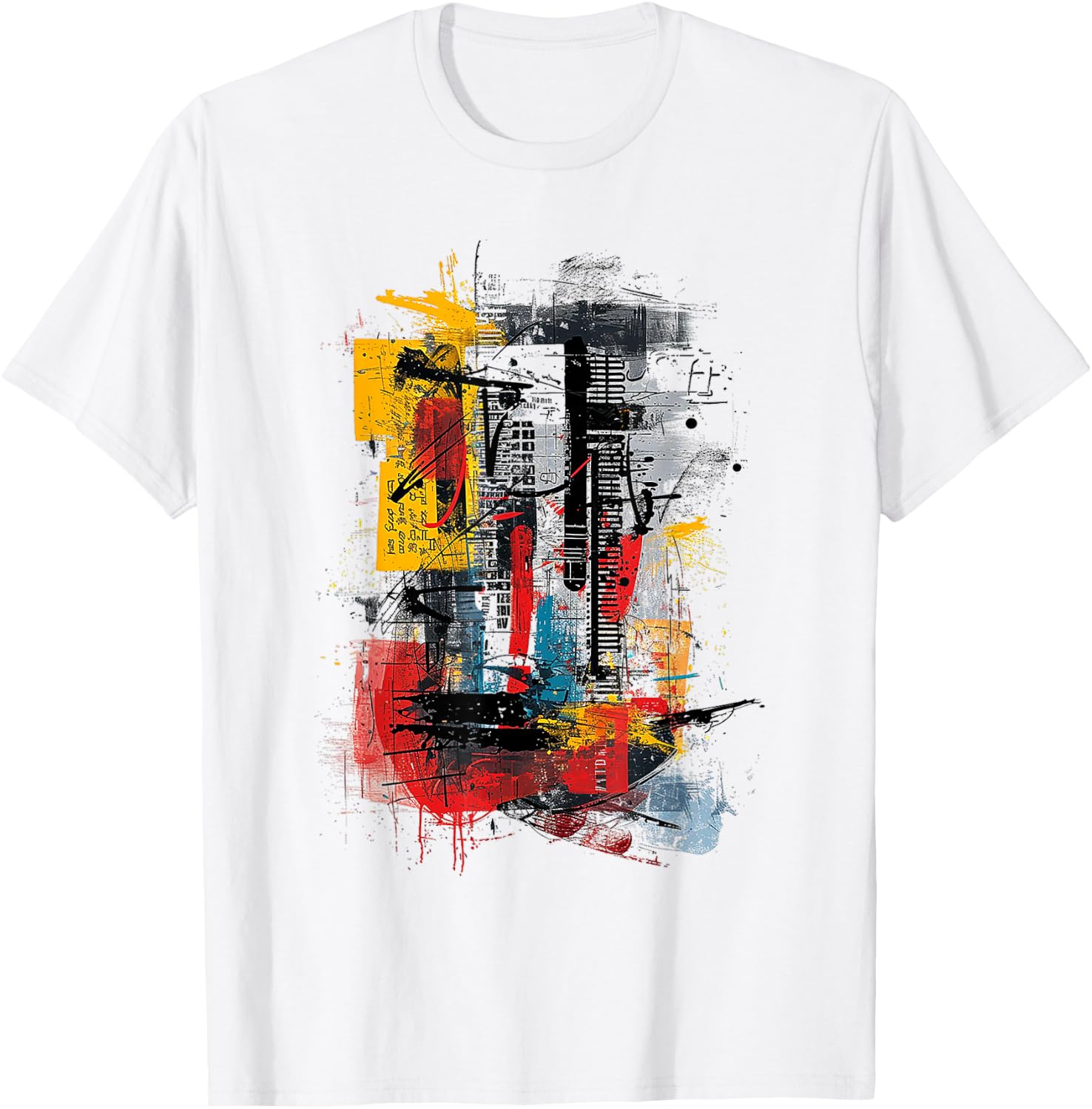 Abstract Art Pattern Drawing Illustration Painting , white, S T-Shirt - T-Shirt | White