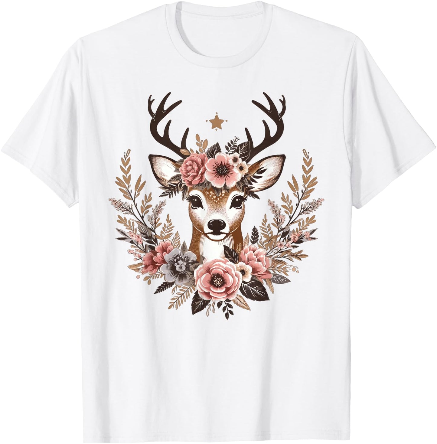 Reh Damen - Reh Kostüm Kinder Carnival Reindeer , White T-Shirt - T-Shirt | White
