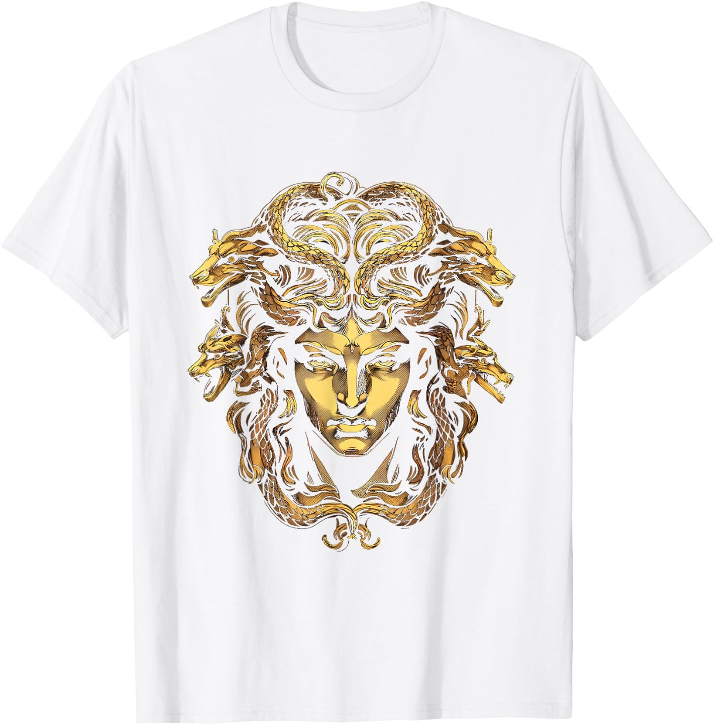 Medusa Head Greek Mythology Ancient Snake Hair T-Shirt - T-Shirt | White