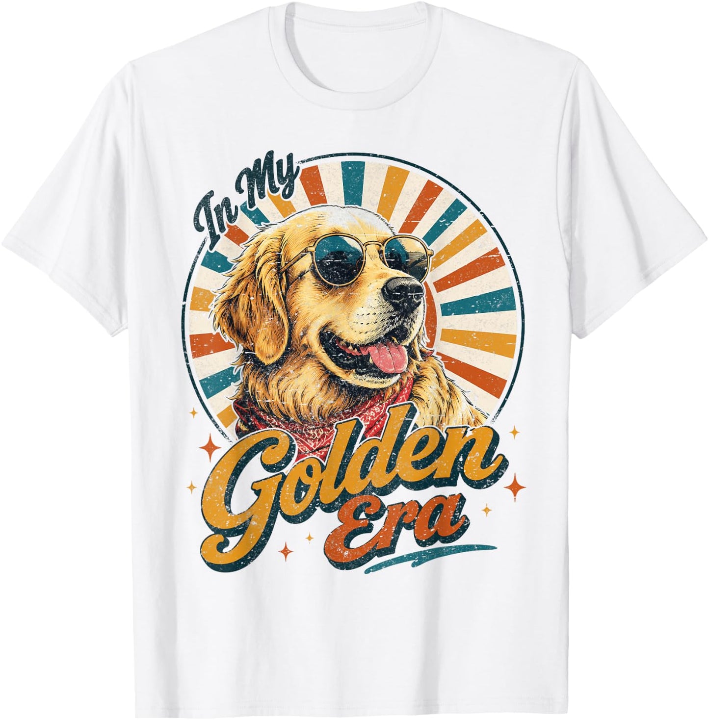 Golden Retriever in My Golden Era Retro Vintage Dog Lover T-Shirt - T-Shirt | White