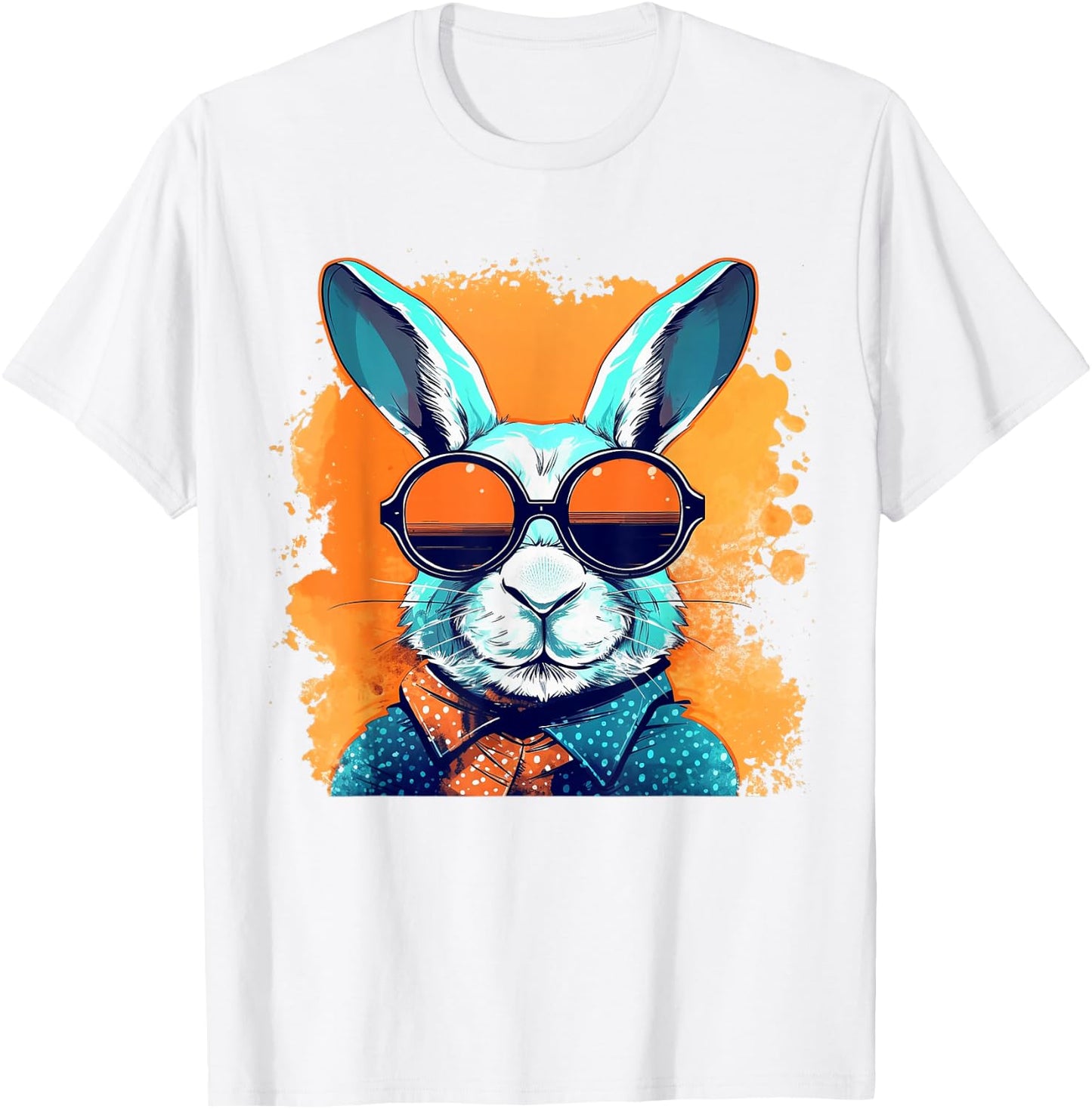 Cool Bunny Face With Sunglasses Easter Day Boys Men Kids T-Shirt - T-Shirt | White