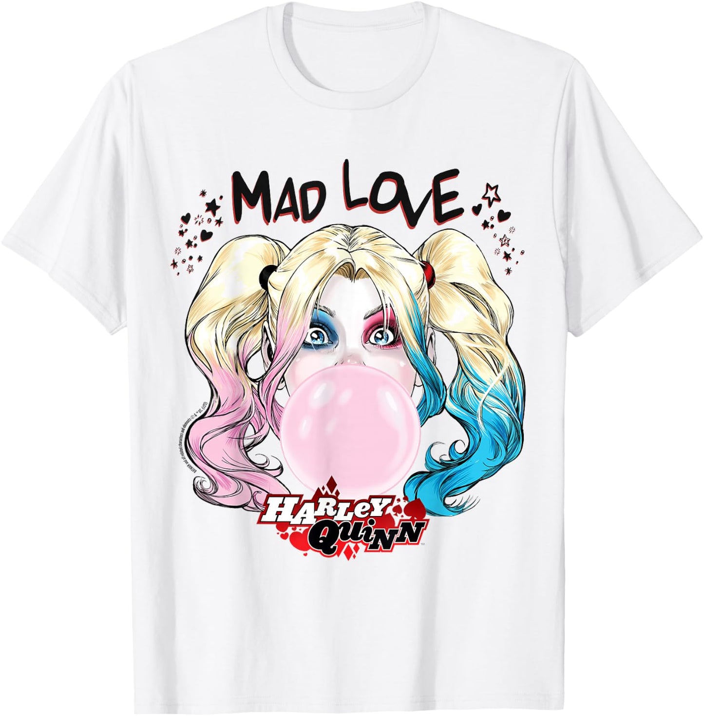 Batman Harley Quinn Bubblegum Mad Love , white, S T-Shirt - T-Shirt | White