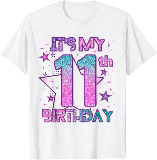 It’s My 11th Birthday K-pop Girl 11 Year Birthday Party Kids T-Shirt - T-Shirt | White