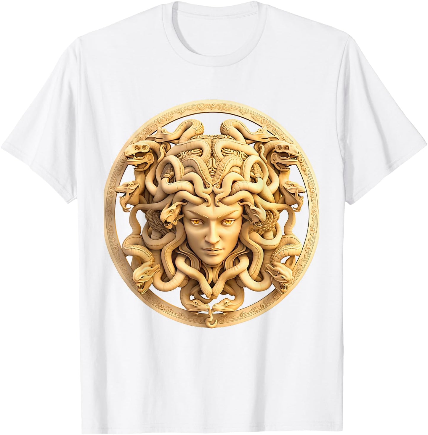 Medusahead Greek Mythology Ancient Snake Hair T-Shirt - T-Shirt | White