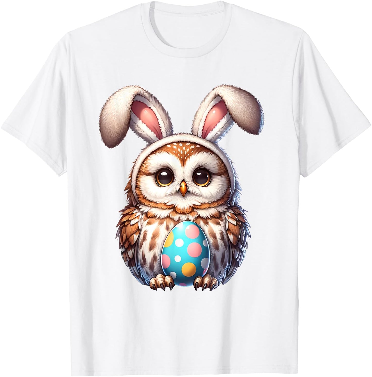 Funny Easter Owl Lover Egg Eggs Bunny Rabbit Bunnies T-Shirt - T-Shirt | White