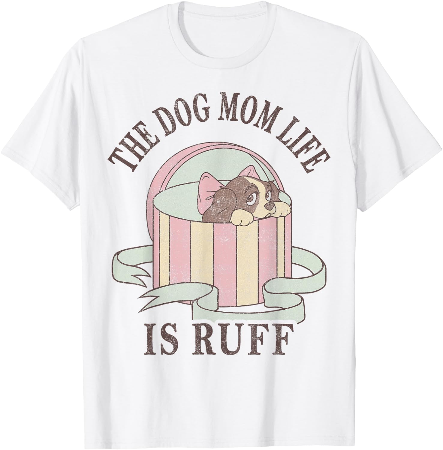 Disney Lady And The Tramp The Dog Mom Life Is Ruff T-Shirt - T-Shirt | White