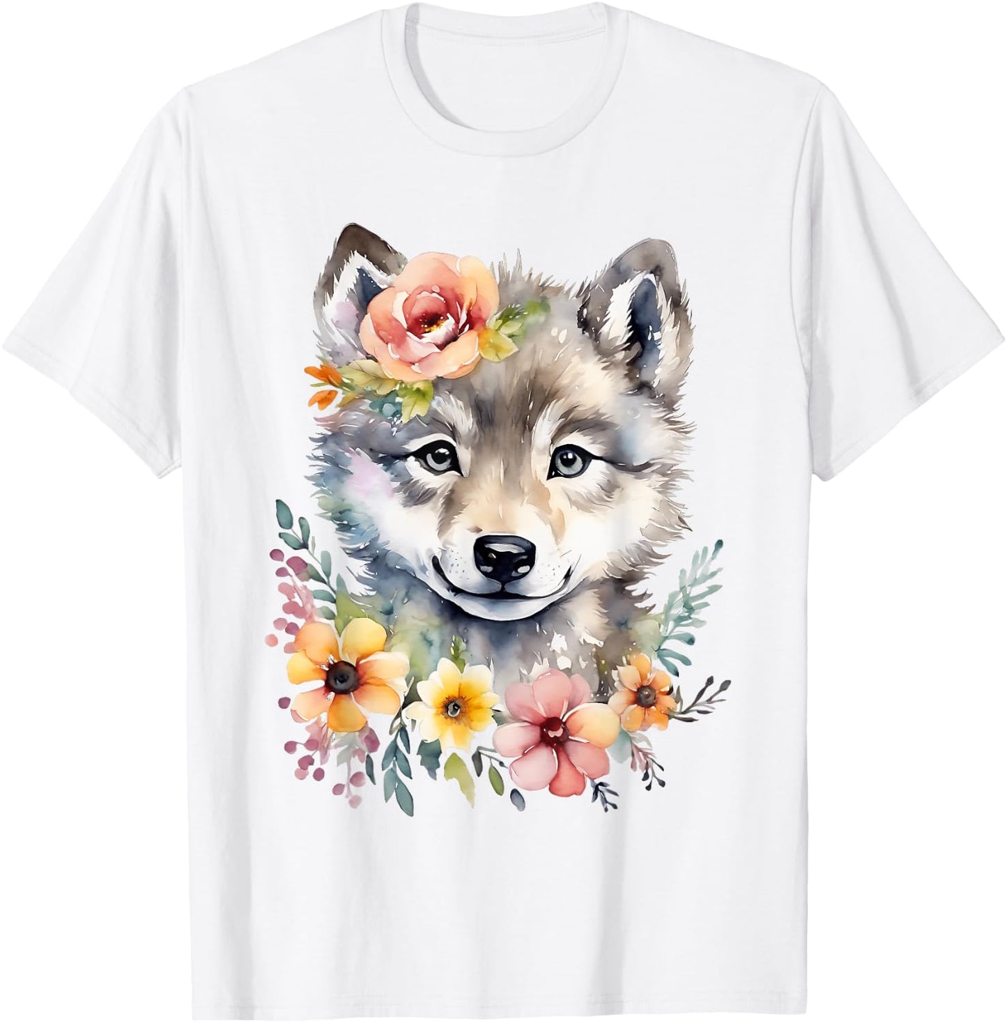 Cute Wolf Wolf Cub Wolf Motif Wolf Baby Cute Animal , White T-Shirt - T-Shirt | White