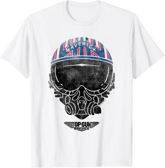Top Gun Maverick Helmet , grey, S T-Shirt - T-Shirt | White