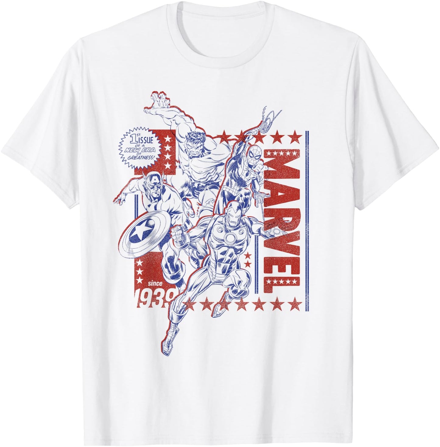 Marvel Super Heroes Avengers Spider-Man Americana Since 1939 T-Shirt - T-Shirt | White