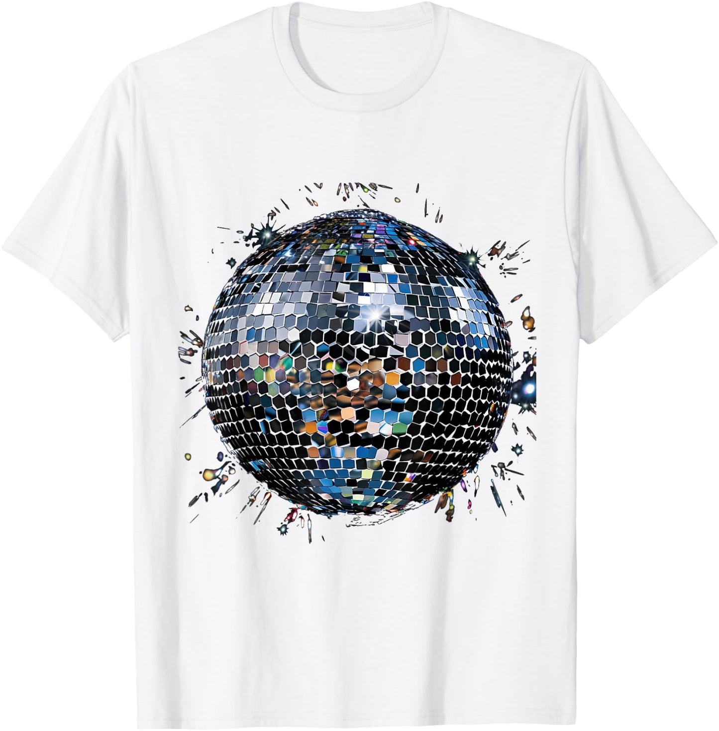 Discoball Vintage Retro House Disco Ball Cool Party , White T-Shirt - T-Shirt | White