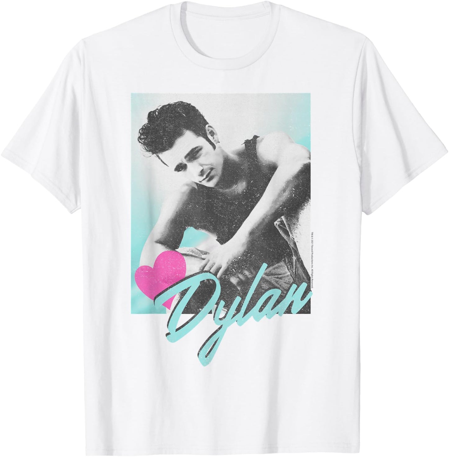 Beverly Hills 90210 Dylan McKay Heart Portrait , White T-Shirt - T-Shirt | White