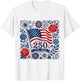 Floral 4th of July American Flag 250 Years 1776-2026 Women T-Shirt - T-Shirt | White