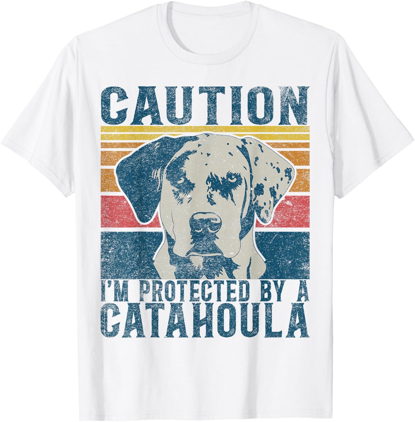 Louisiana Catahoula Leopard Dog Collar Louisiana State Dog T-Shirt - T-Shirt | White