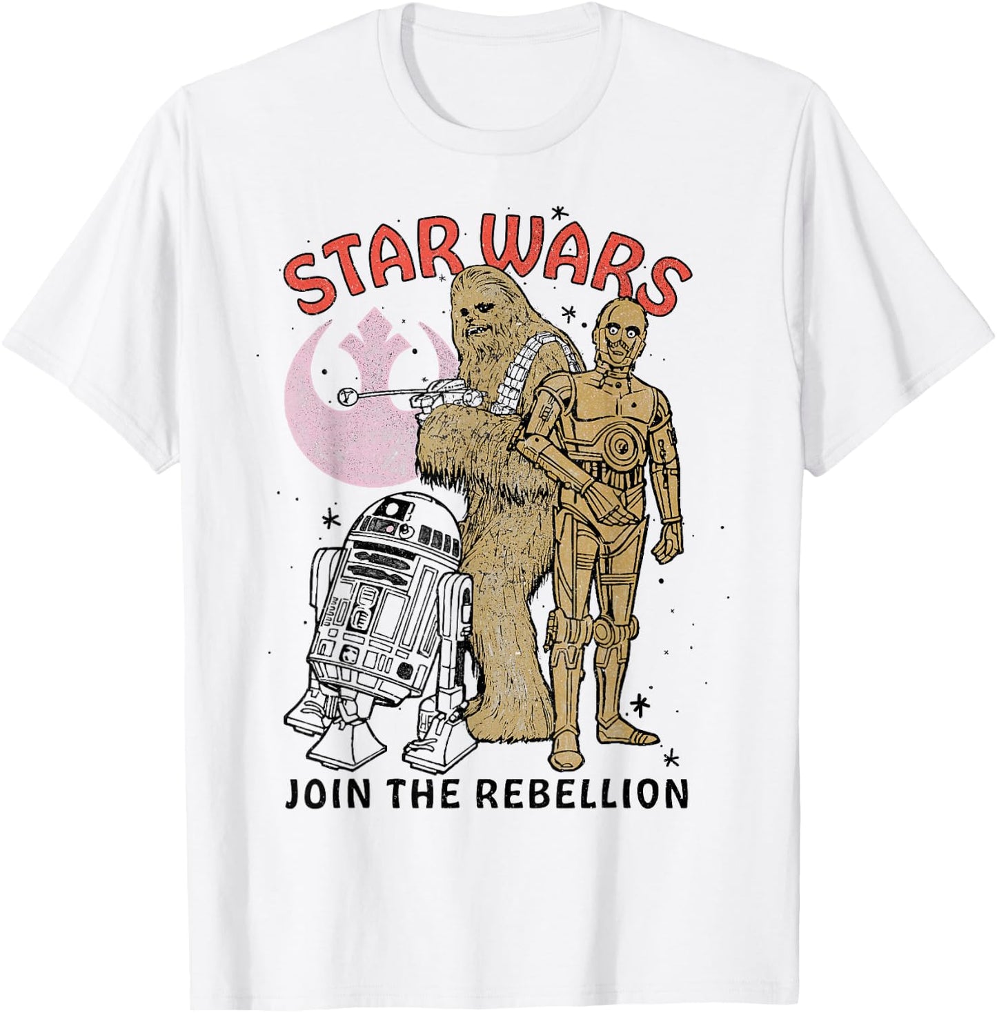 Star Wars Chewbacca R2-D2 C-3PO Join The Rebellion T-Shirt - T-Shirt | White