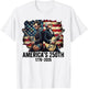 George Washington Abe Lincoln Playing Guitar 250th America T-Shirt - T-Shirt | White