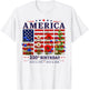 250th Anniversary America Floral 4th of July T-Shirt - T-Shirt | White