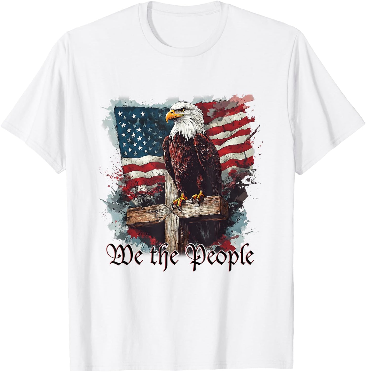 American Flag Patriotic Founding Fathers We The People USA T-Shirt - T-Shirt | White