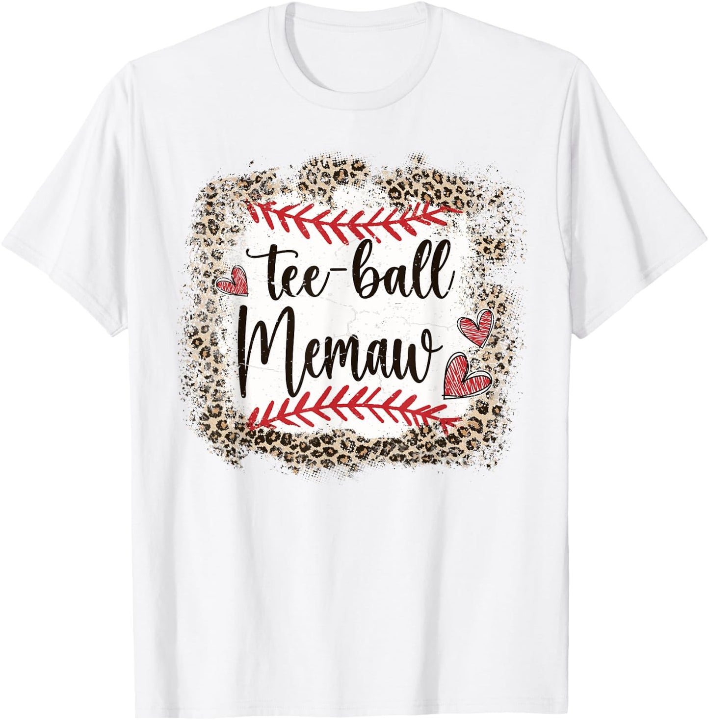 Ball Memaw Funny Leopard T-Ball Memaw T-Shirt - T-Shirt | White