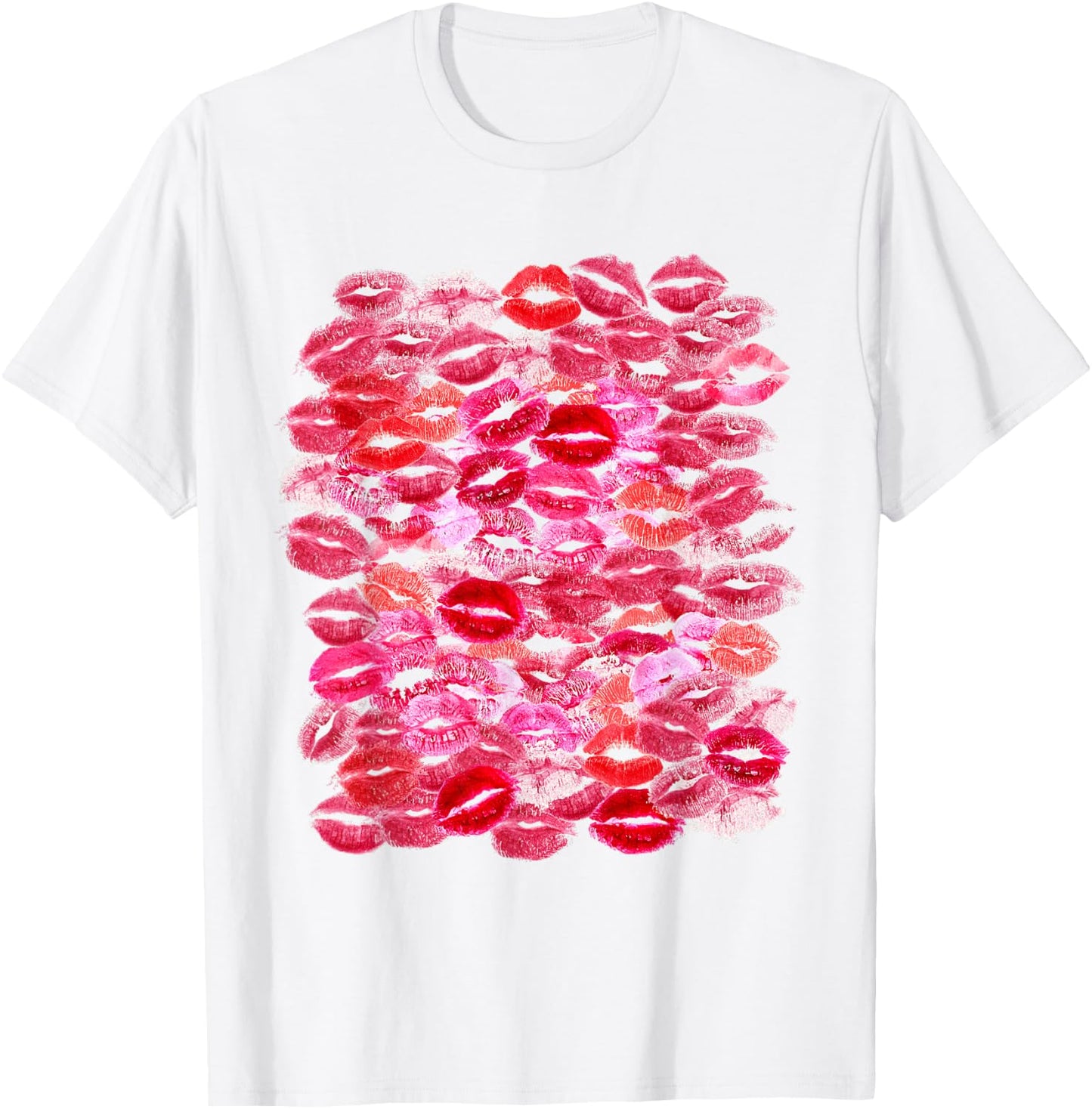 Vorder- und Rückseite Druck - Lippenstift Kisses White For Boyfriend T-Shirt - T-Shirt | White