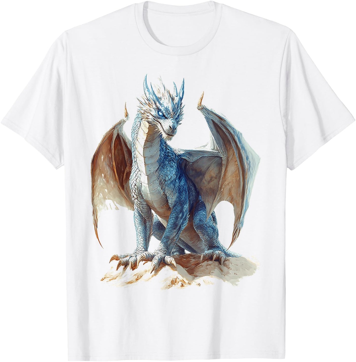 Drake Dragon Mythical Illustration Drake Dragon , white, S T-Shirt - T-Shirt | White