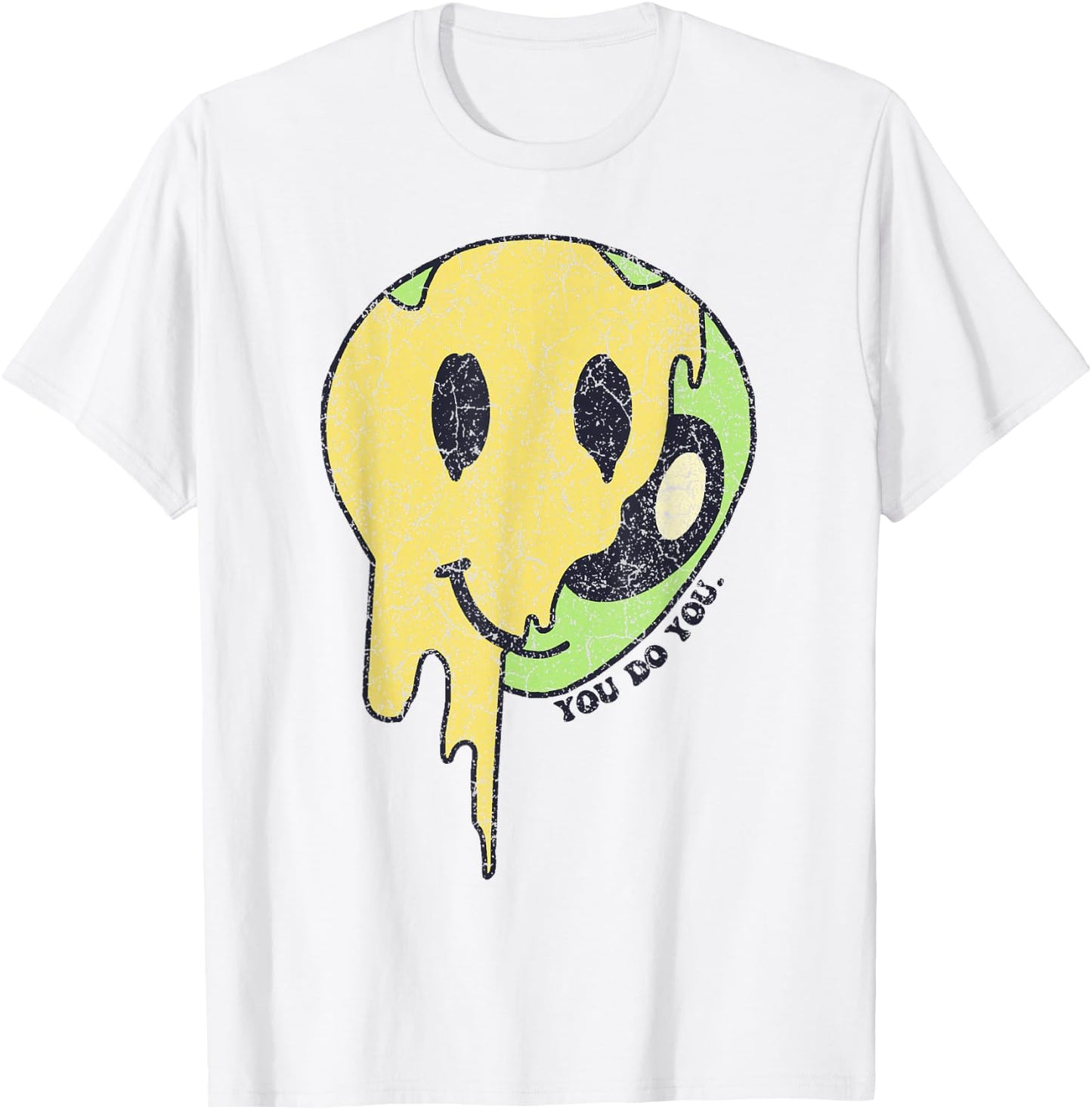 You Do You Smile Face Green Alien Funny UFO T-Shirt - T-Shirt | White