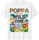 Poppa Of The Wild One Safari Zoo Animal Birthday Party T-Shirt - T-Shirt | White