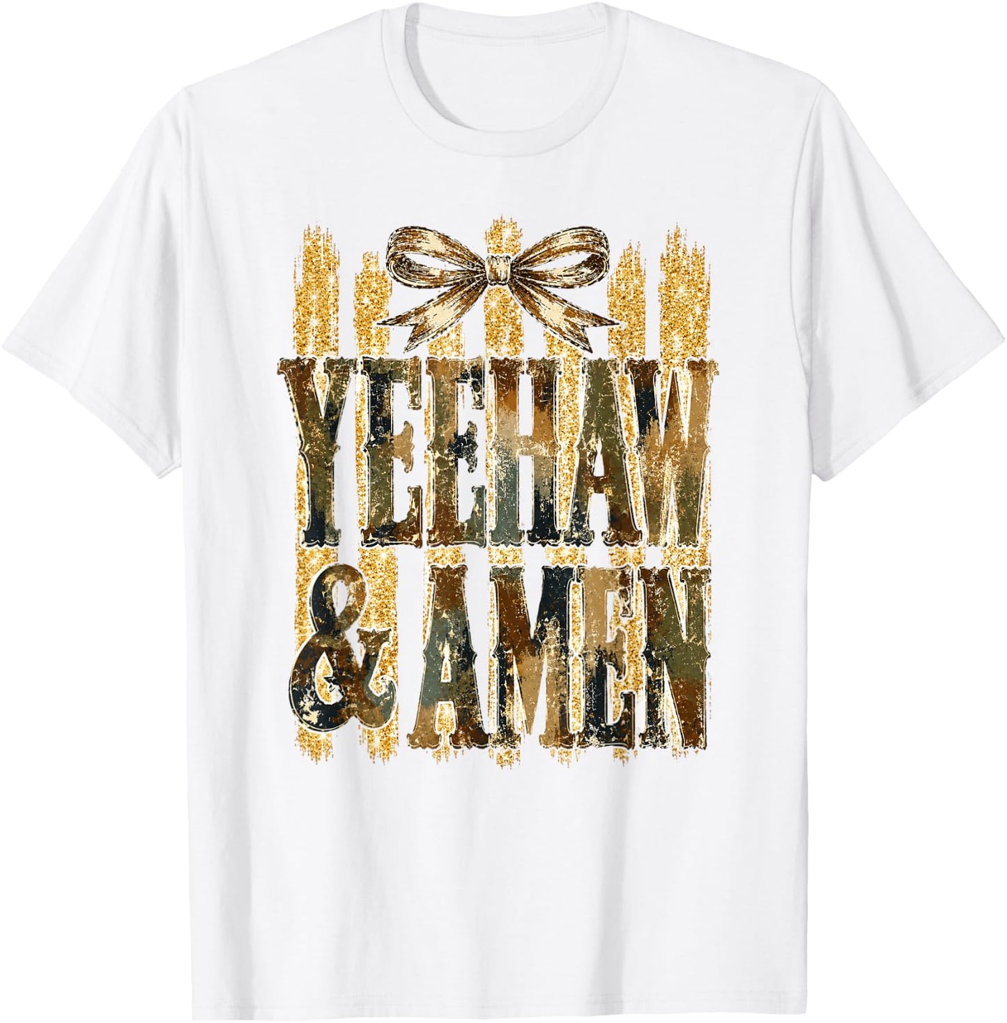 Yeehaw and Amen Country Faith Western Christian T-Shirt - T-Shirt | White
