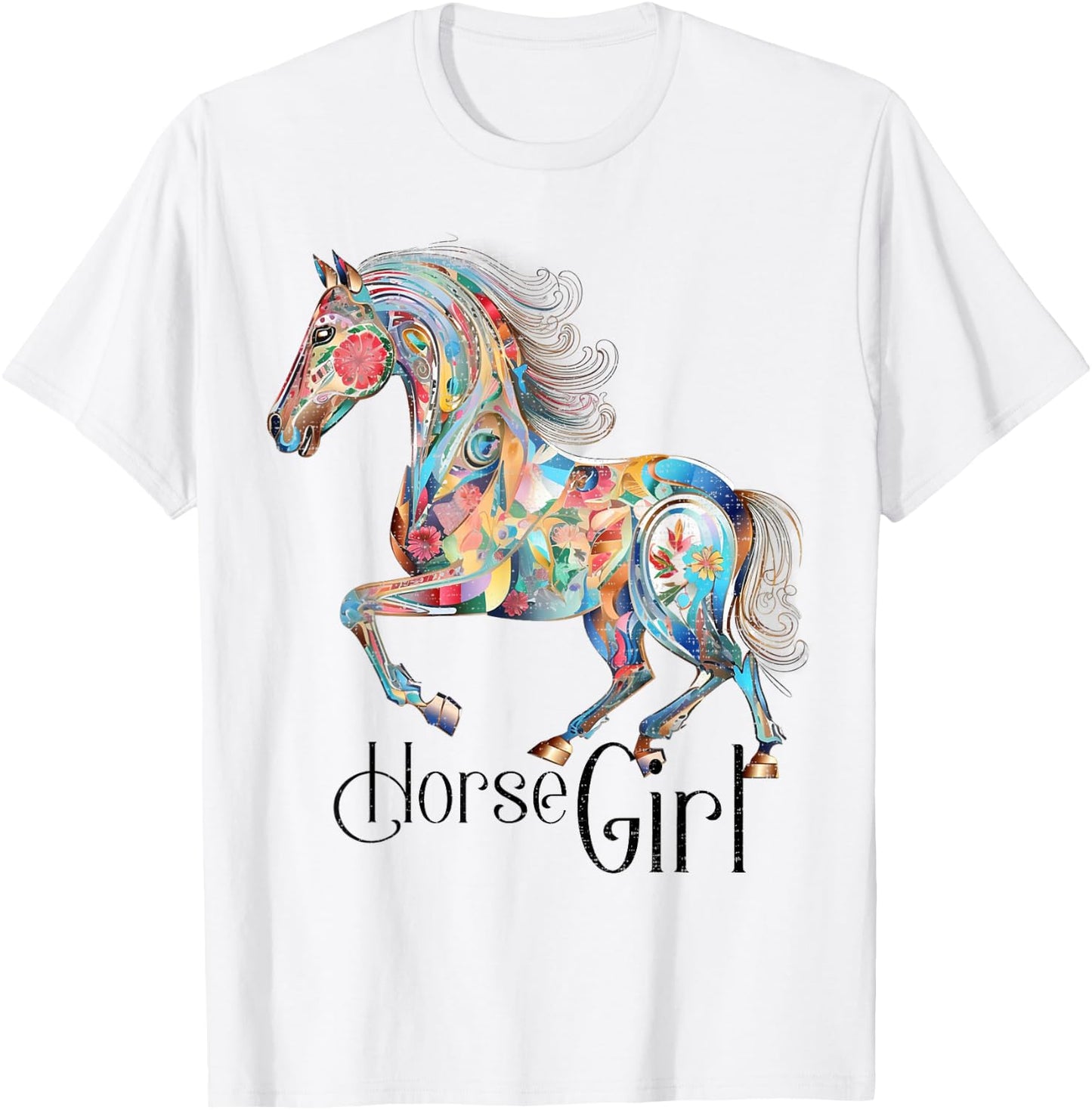 Horse Girl - Just A Girl Who Loves Horses, Horseback Riding T-Shirt - T-Shirt | White