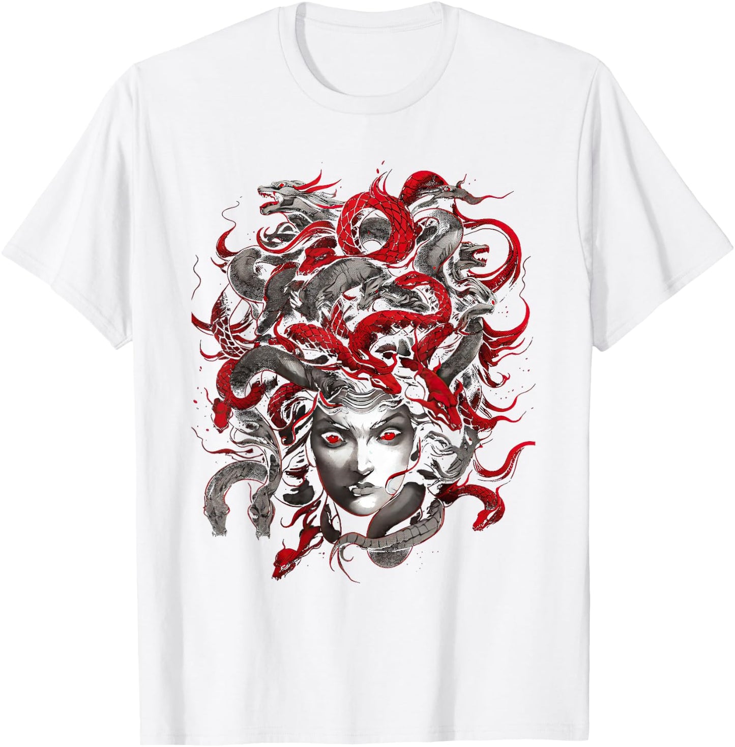 Medusahead Greek Mythology Ancient Snake Hair T-Shirt - T-Shirt | White