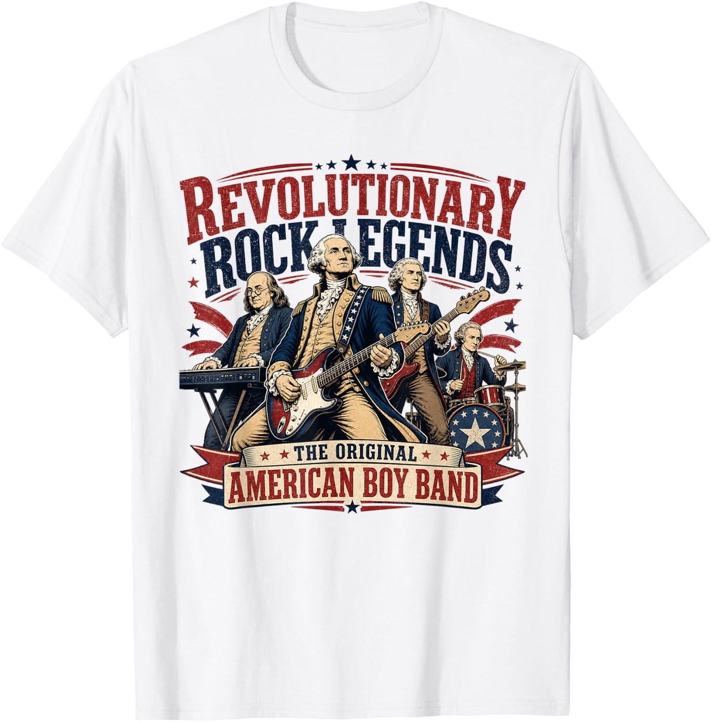 Revolutionary Rock Legends Original American Boy Band T-Shirt - T-Shirt | White