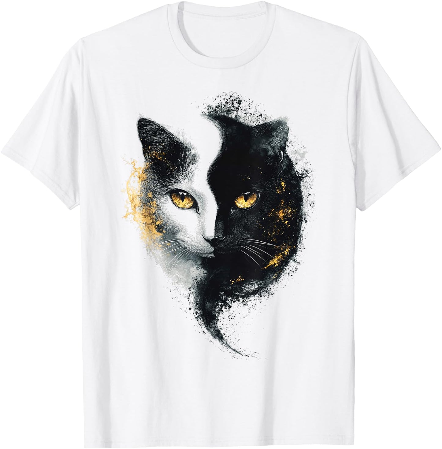 Chat Abstrait Portrait Animal Lover Illustration Graphique Chat T-Shirt - T-Shirt | White