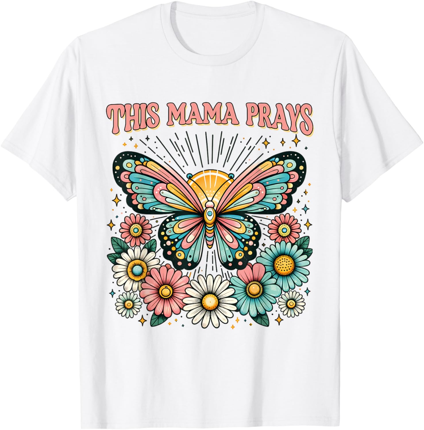 This Mama Prays Christian Mommy Faith Mother's Day T-Shirt - T-Shirt | White