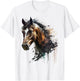 Pferd Reiten Kunst Tier Druck Pferdemotiv Pferd T-Shirt - T-Shirt | White
