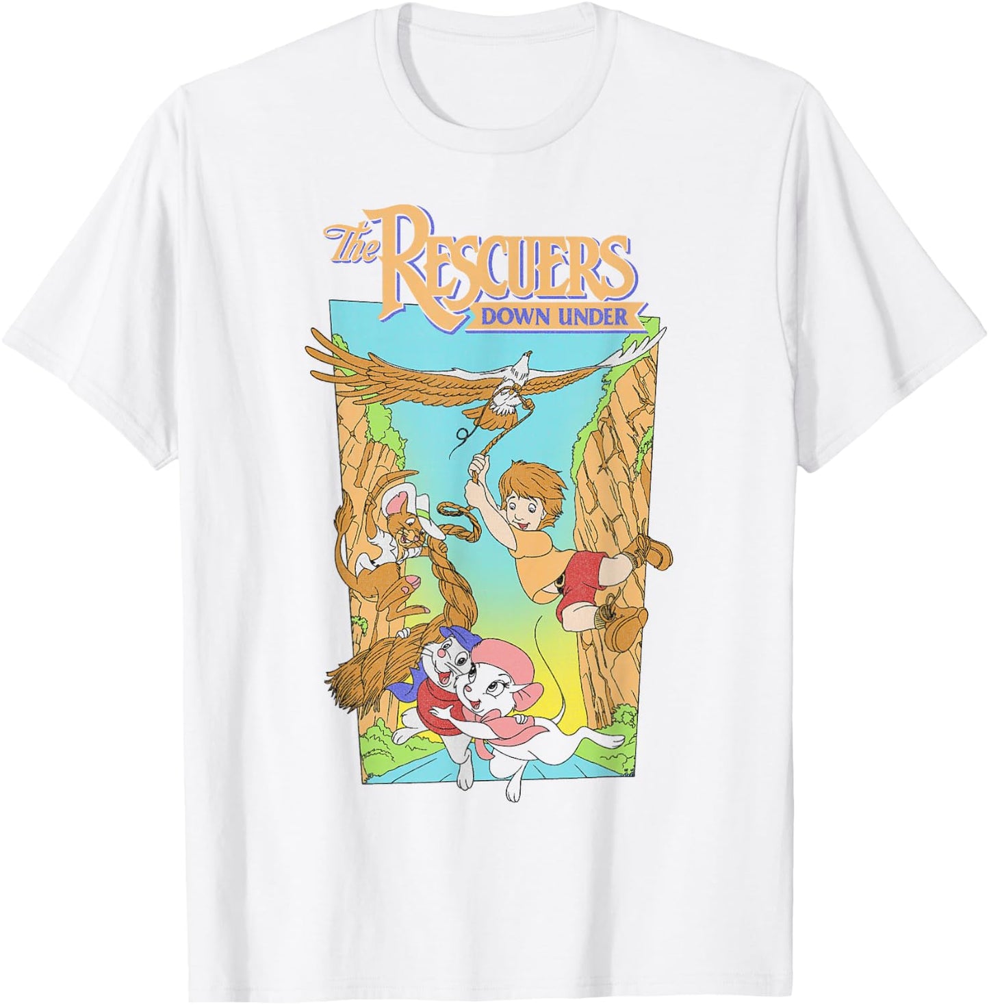 Disney Rescuers Cody Eagle Poster Style Distressed T-Shirt - T-Shirt | White