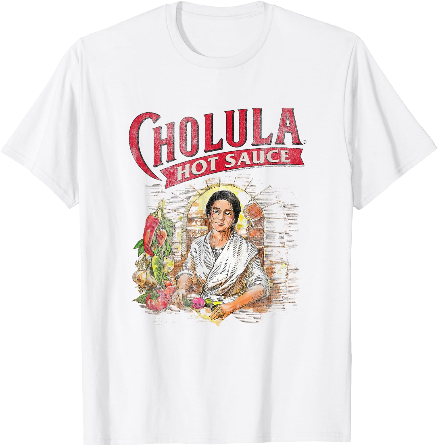 Ripple Junction x Cholula Mother Of Spices Hot Sauce , white, S T-Shirt - T-Shirt | White