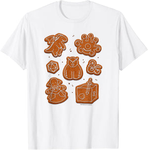 Dungeons & Dragons Christmas Gingerbread Monster Cookies T-Shirt - T-Shirt | White