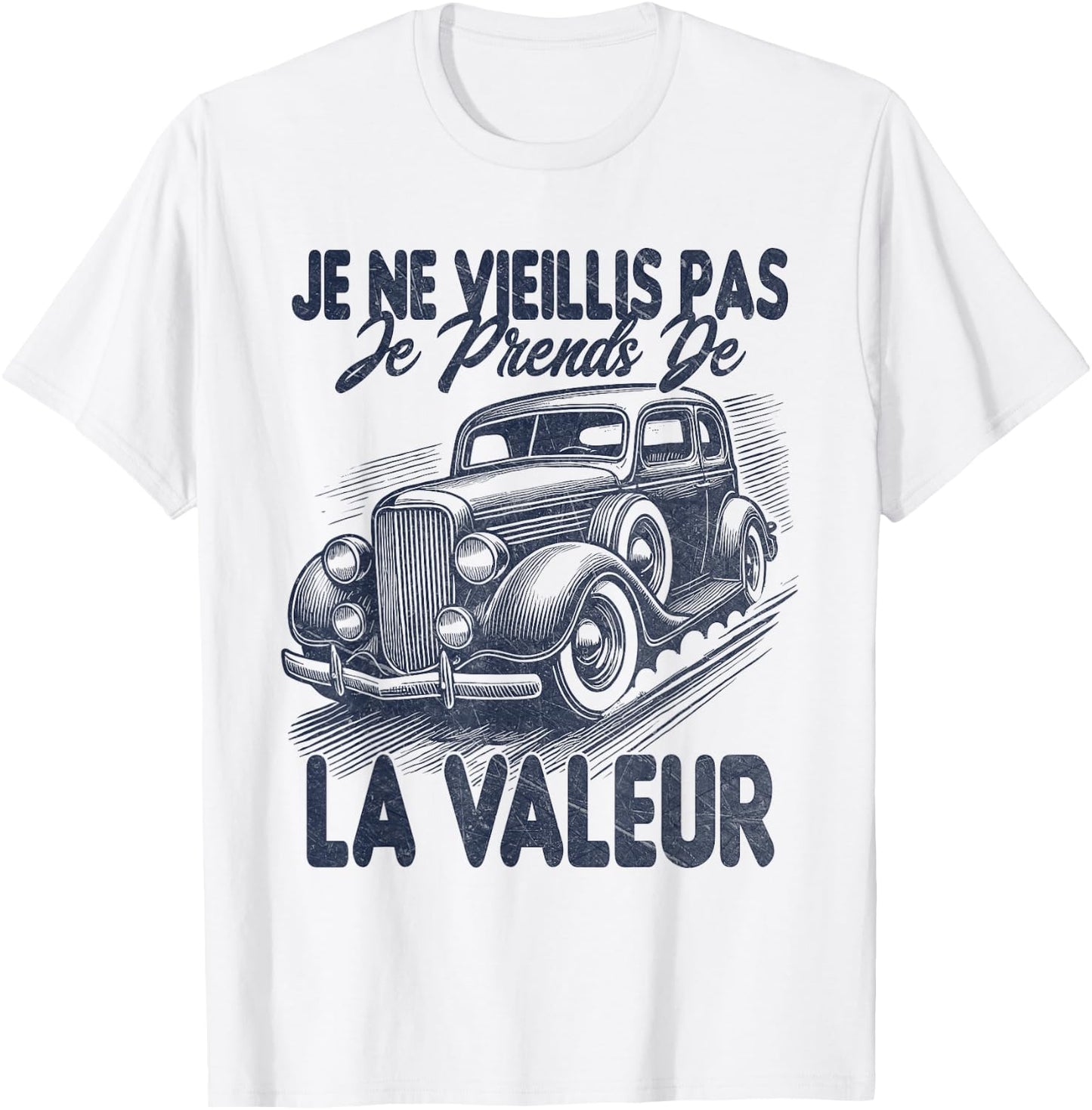 Men's Funny Funny Vintage Car , white, S T-Shirt - T-Shirt | White